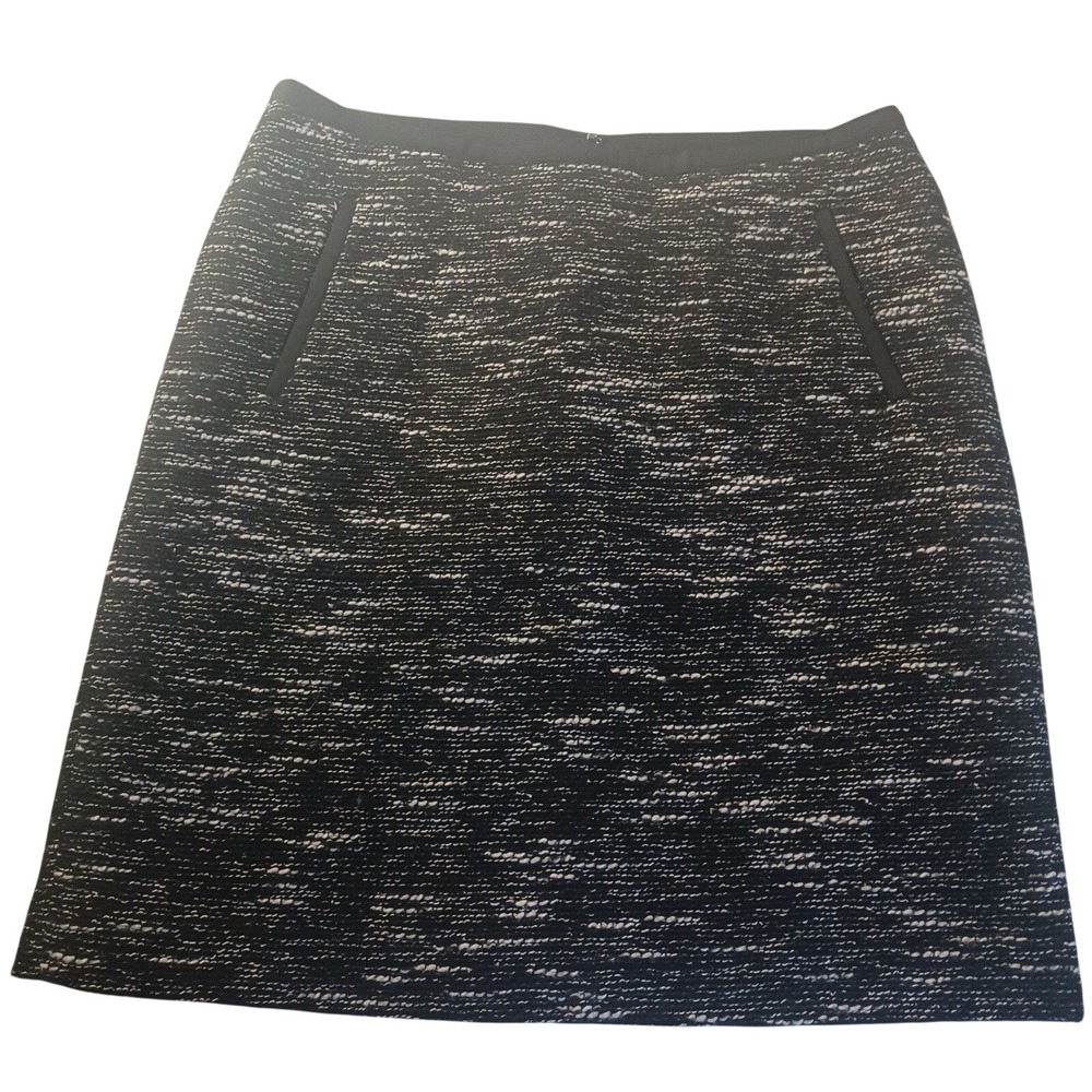 Talbots Tweed Wool Blend Skirt VN4889 Womens 6P Black White A-Line Office Wear‎